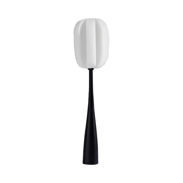 Cepillo de esponja giratorio 360° para limpiar vasos, tazas y botellas. Estropajo de esponja suave y absorbente con mango ergonómico. Herramienta de limpieza de cocina para copas, botellas de leche y