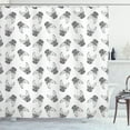 thumbnail image 1 of Ambesonne Bulldog Shower Curtain, Monochrome Sketch Faces, 69"Wx70"L, Charcoal Grey Pale Grey, 1 of 3