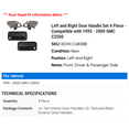 thumbnail image 2 of Left and Right Door Handle Set 4 Piece - Compatible with 1995 - 2000 GMC C2500 1996 1997 1998 1999, 2 of 2