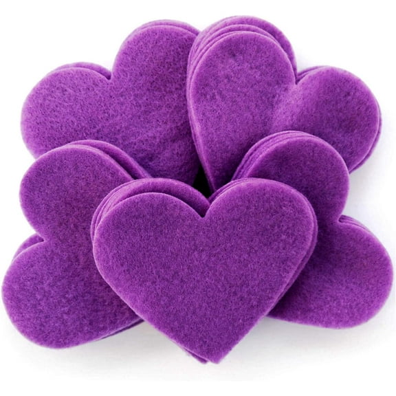 Playfully Ever After 3 Inch 28pc Felt Hearts (Purple)