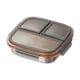 thumbnail image 2 of Contenedor de fiambrera de acero inoxidable con 3 o 4 compartimentos, bento a prueba de olores, tapa resistente a fugas, 17,5 x 17,5 x 4,5 cm, almacenamiento portátil de alimentos para la oficina, 2 of 6