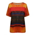 thumbnail image 3 of CHGBMOK Blouses Grande Taille pour Femmes Mode Été Femme Ample Col Rond Imprimé Décontracté Manches Courtes Tops Été Plage Tops en Liquidation, 3 of 3