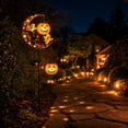 thumbnail image 6 of Halloween Solar Garden Stake Lights, 34 Inch Pumpkin Ghost Bat Pathway Lamp with LED Lanterns, Waterproof Outdoor Solar Yard Ground Light, Halloween Decorations for Lawn Patio Fence, 6 of 7
