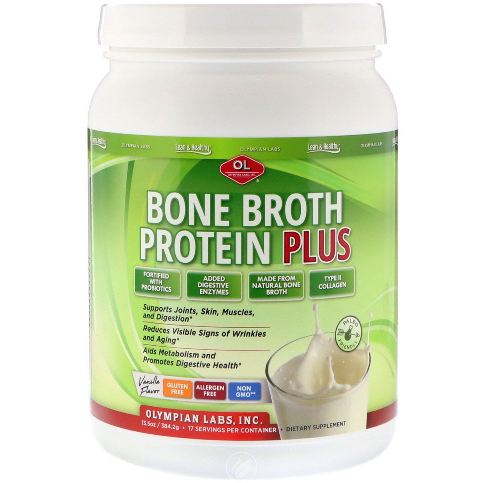 (2 Pack) Olympian Labs Bone Broth Protein Plus 384.2Gm