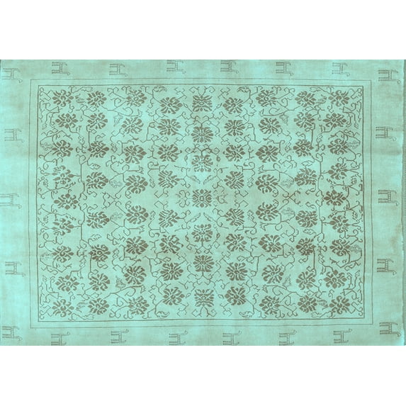 Ahgly Company Indoor Rectangle Persian Light Blue Traditional Area Rugs, 6' x 9'