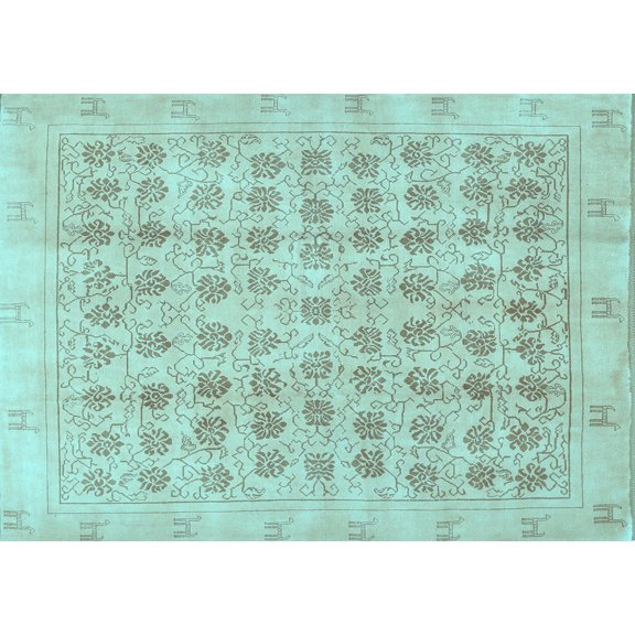 Ahgly Company Indoor Rectangle Persian Light Blue Traditional Area Rugs, 5' x 7'