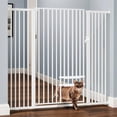 thumbnail image 2 of Uforic 55" Extra Tall Pet Gate with Cat Door, 29.5"-48" Wide, Auto-Close, No Drill, White, 2 of 9