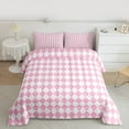 thumbnail image 2 of Homewish Bohemain Rhombus Print Bedding Comforter Set,Minimalsim Geometric Aesthetic Twin Comforter Sets,Pink White Bedding Set For Girls Teens,Breathable Home Decor Reversible,2-Piece, 2 of 8