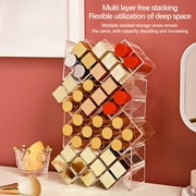 YOLOKE 10-Slot Fish-Shaped Stackable Lipstick Organizer Tower with Clear Acrylic Storage Box for Lip Gloss Display, Durable and Easy to Clean