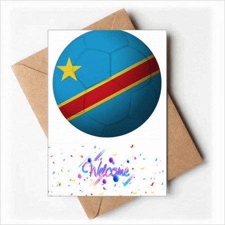 Congo National Flag Soccer Football Welcome Back Greeting Cards Envelopes Blank