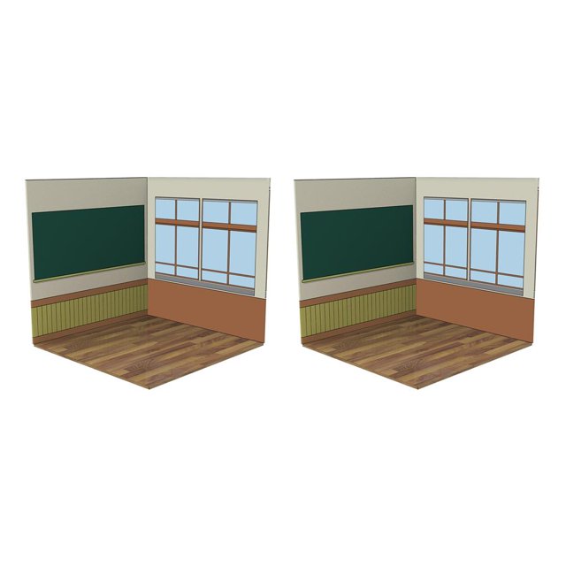Bewildely 1:12 Escena de fondo Modelo Colección Diseño Pantalla Fondo Aula 2piezas Aula