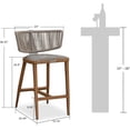 thumbnail image 6 of PURPLE LEAF Patio Counter Height Bar Stools Set of 2 Modern Wicker Barstools Indoor and Outdoor Bar Chairs with Ergonomic Back and Cushion, Teak, 6 of 6