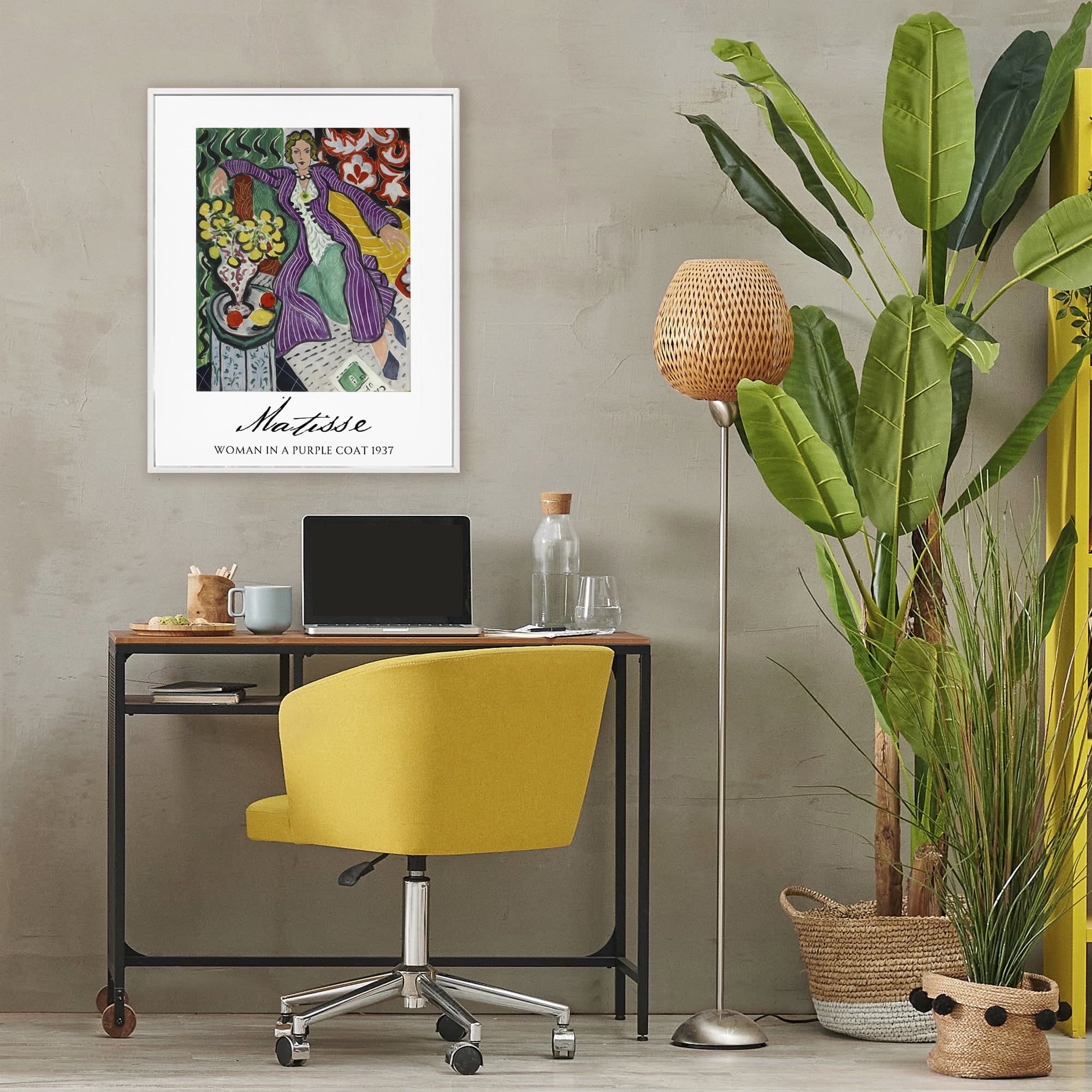 Stupell Industries Matisse Woman In Purple Coat White Framed Giclee Art, design by Vintage Hustle