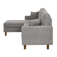 thumbnail image 3 of L-Shaped Sectional Sofa Couch for Living Room,Modern Corduroy Upholstered with Wooden Legs & Pillows,Deep Seat,Light Gray, 3 of 8