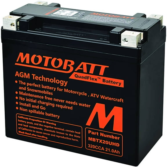 Motobatt Battery for Harley FLFBS Softail Fat Boy Special 2018-2020; MBTX20UHD