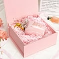 thumbnail image 4 of Pink Gift Boxes with Lids Pack of 1, 6x6x3 Inches Small Gift Box with Ribbon, Collapsible Gift Boxes with Magnetic Closure for Presents, Bridesmaid Proposal Box for Family Mom Girlfriend, 4 of 7