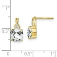 thumbnail image 4 of Primal Gold 10 Karat Yellow Gold Checkerboard White Topaz and Diamond Earrings, 4 of 4
