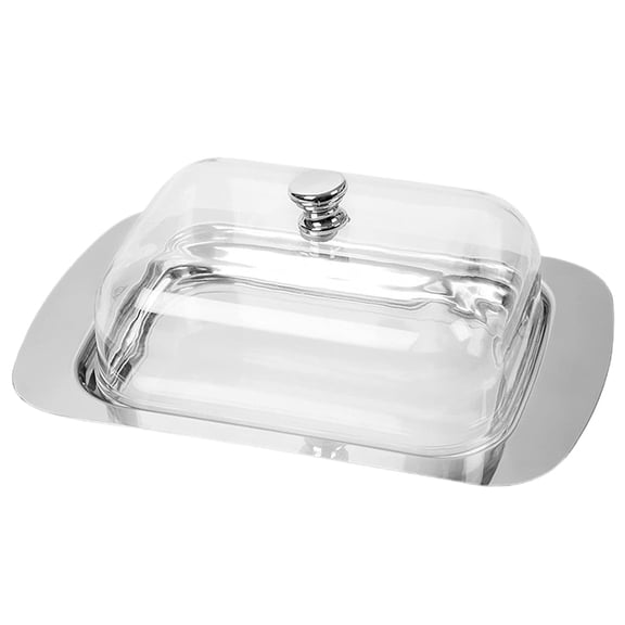 Butter Dish With Lid Farmhouse Stainless Steel Butter Container Holder for 2 Sticks, Elegant Countertop Kitchen Decor, Dishwasher Safe