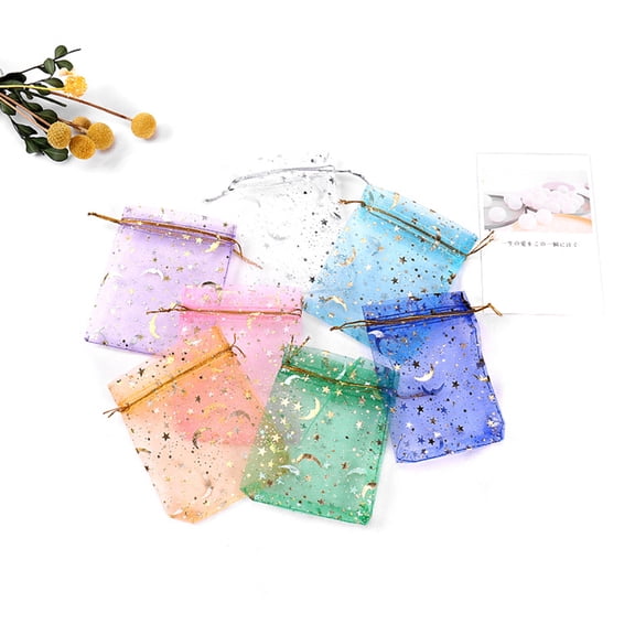 LOLIPPYY 50Pcs Party Favor Bag Sheer Organza Bags for Storage and Organization
