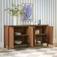 thumbnail image 5 of Walker Edison Modern Wood Scalloped Sideboard TV Stand, Medium Brown Oak, 5 of 15