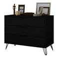thumbnail image 6 of Rockefeller Mid-Century- Modern Dresser with 3- Drawers in Black, 6 of 8