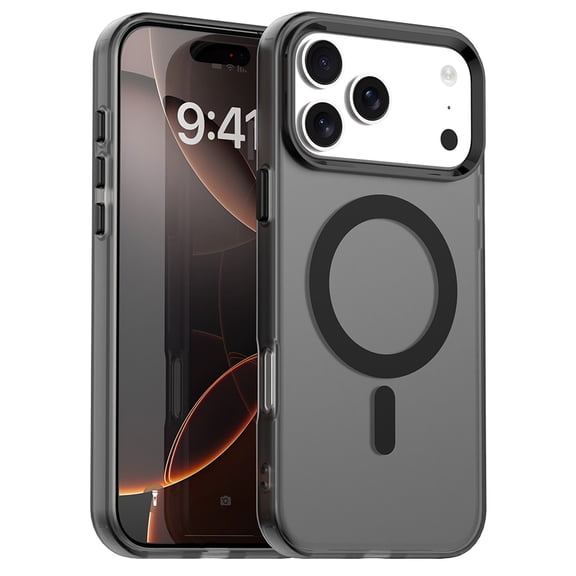 Magnetic Case for iPhone Air, [Stronger Magnet] Compatible with MagSafe, Crystal Clear Protective Phone Cover, Military Grade Drop Tested Shockproof Slim Hard PC Back,Black