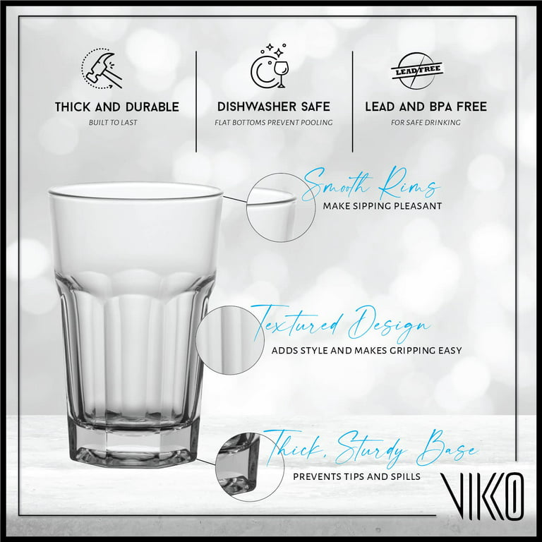 Vikko 9 Ounce Drinking Glass: Tumblers & Water Glasses - Thick