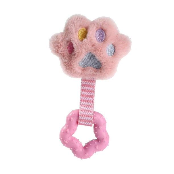 Juguetes chirriantes para perros grandes, juguete masticable chirriante para perros, protector de muebles cómodo Huellas rosas