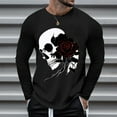 thumbnail image 2 of White T Shirts for Men Mens Solid Color Casual Plus Size Partial Print Long Sleeve T Shirt Mens Long Sleeve Layering Compression Shirt Tee Warm And Tote Outdoor Short Loose Lady Black L, 2 of 5