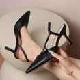 thumbnail image 3 of Vimisaoi Heeled Sandals for Women Kitten Heels Stiletto High Heel Slingback Pump Shoe Pointed Toe Slip On Closed Toe Pleated Pumps Comfortable Sexy Casual Fashion Dress Shoes, 3 of 6