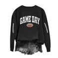 thumbnail image 2 of Xdegoge Football Sweatshirts for Women Game Day Letter Print Long Sleeve Casual Tops Crewneck Oversized Trendy Sweatshirt Loose Fit Lightweight Fall Fashion Clothes 2025, Army Green S, 2 of 4