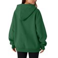 thumbnail image 7 of Womens Oversized Hoodies V Neck Sweatshirts Long Sleeve Pullover Loose Clothes 2025 Fall Trendy Tops Green L, 7 of 7