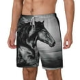 thumbnail image 2 of Balery Running Horse Mens Swim Trunks Swim Shorts for Men Quick Dry Inseam Beach Shorts with Compression Liner Pocket-Small, 2 of 9