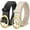 D-black+beige, variant on 2 Pack Women Belts for Jeans Pants Fashion Ladies Dress Belt with Gold Buckle