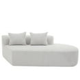 thumbnail image 5 of Christopher Knight Home Modern 116" Curved Sectional Sofa Couch, Upholstered Chaise Lounge with 4 Pillows, White Gray, 5 of 11