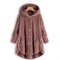 thumbnail image 1 of MKLEKYY Light Jackets for Women Women Plus Size Button Tops Hooded Loose Cardigan Wool Coat Winter Jacket, 1 of 3