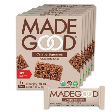 MadeGood Crispy Squares, Chocolate YPF5 Chip (36 Count) Gluten Free Snacks