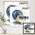thumbnail image 4 of Designart 'Gold and Dark Blue Abstract Circle Ocean Texture' Modern Framed Canvas Wall Art Print, 4 of 5