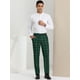 thumbnail image 3 of Pantalones de vestir a cuadros para hombre Pantalones de negocios con frente plano Pantalones de traje a cuadros Verde S, 3 of 6