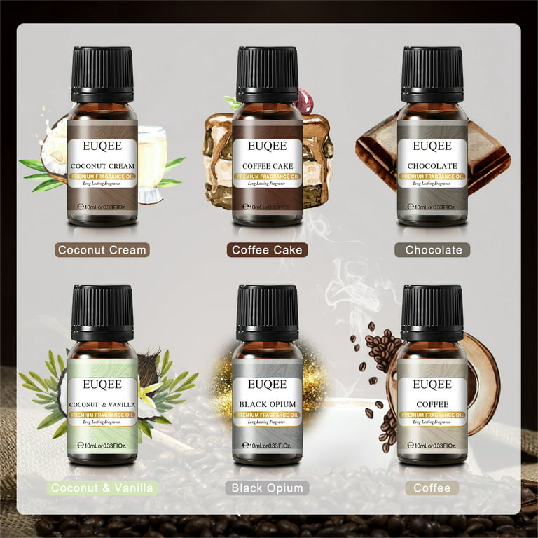 Premium Grade Fragrance Oils Set For Coffee Shop, Coffee, Coffee Cake,  Chocolate, Coconut Cream, Coconut& Vanilla, Black Opium - Temu