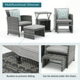 thumbnail image 6 of JOIVI 6 Piece Patio Furniture Conversation Set, with Ottoman, Outdoor Grey Wicker Chair and Table Set, Light Grey, 6 of 11