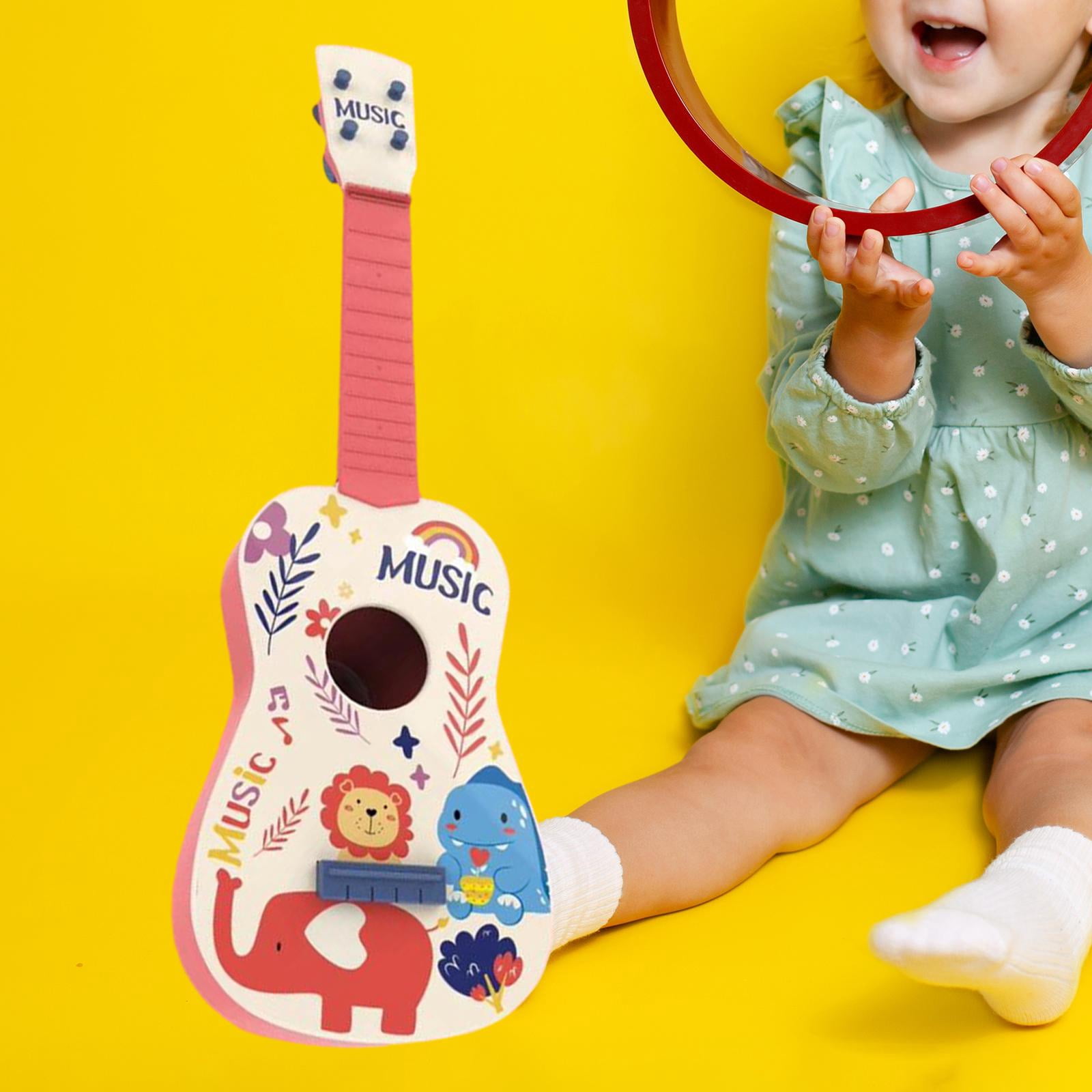 Rushawy Kids Toy Ukulele Beginner Preschool Compact Size Developmental Baby Toys for New pink