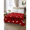 thumbnail image 2 of Saint Valentine's Day, California King Size Flat Sheet, Wrinkleproof & Fadeproof Cooling Flat Bed Sheet Only, Red Love Heart Romantic Breathable Soft Bedding Top Sheets 108 x 98 Inches, 2 of 8