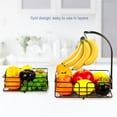 thumbnail image 5 of Auledio 2-Tier Square Countertop Fruit Vegetables Basket Bowl Storage With Banana Hanger, Black, 5 of 7