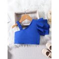 thumbnail image 4 of Suealasg Toddler Girls Clothes 2Pcs Kids Summer Outfit Set  1T 2T 3T 4T 5T 6T Asymmetric Sleeveless Vest with Shorts Sets 0-6 Years, 4 of 9