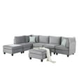 thumbnail image 5 of Zelmira Gray Velvet 7Pc Modular Sectional Sofa, 5 of 5