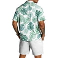 thumbnail image 4 of longantii Men's Outfits Casual Button Hawaiian Tops and Shorts Comfy Short Sleeve Beach Tees and Shorts 2026 Shirt and Beach Shorts Sets Sky Blue L, 4 of 6
