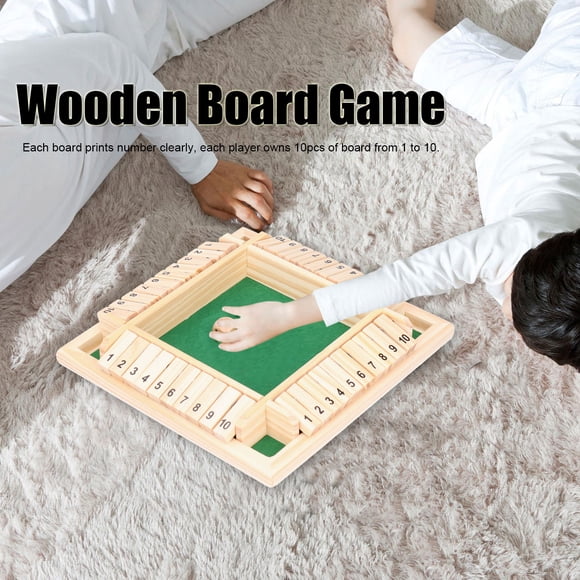 Wooden Number Board Dices Game Set Toy for 4 People, KTV Pub Bar Number Game Set for Family Bar Party Supplies