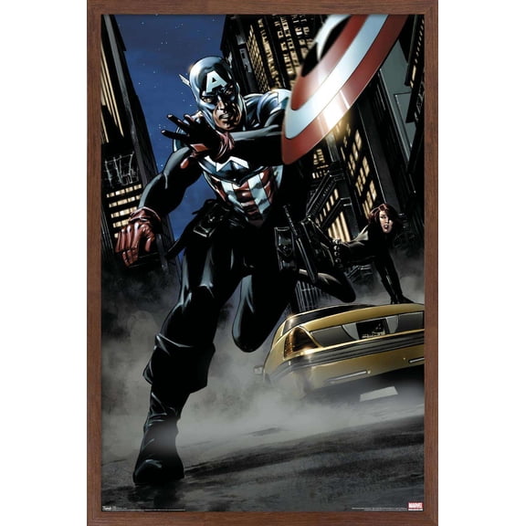 Marvel Comics - Captain America - Comic Wall Poster, 14.725" x 22.375", Framed