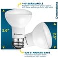 thumbnail image 3 of Sunperian BR20 LED Flood Bulb 6W 2700K Warm White 550lm Dimmable Enclosed Fixture Rated UL Listed E26 12-Pack, 3 of 7